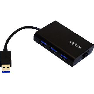 Logilink USB 3.0 zu Gigabit Adapter mit 3-Port USB, LogiLink, [UA0173]