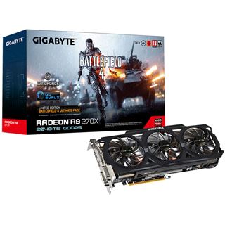 2GB Gigabyte Radeon R9 270X WindForce 3X OC Battlefield 4 Aktiv PCIe