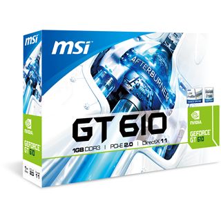 1GB MSI GeForce GT 610 Low Profile Passiv PCIe 2.0 x16 (Retail)