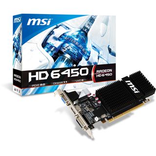 2GB MSI Radeon HD 6450 Low Profile Passiv PCIe 2.0 x16 (Retail)