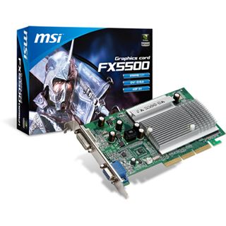 256MB MSI GeForce FX 5500 FX5500-D256H Passiv AGP (Retail)