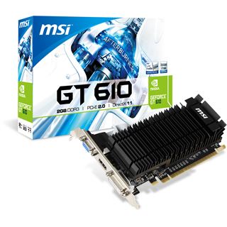 2GB MSI GeForce GT 610 Low Profile Passiv PCIe 2.0 x16 (Retail)