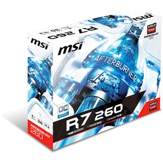 1GB MSI Radeon R7 260 OC Aktiv PCIe 3.0 x16 (Retail)