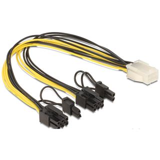 Delock PCI Express 2x 8 Pin Stromverbindungskabel für 1x 6 Pin