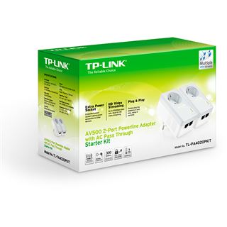 TP-Link AV500 Starter Ki 500 MBit/s 2x LAN 10/100 2er Pack weiss