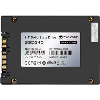 64GB Transcend SSD340 2.5" (6.4cm) SATA 6Gb/s MLC synchron