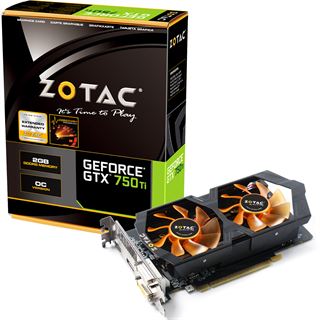 2GB ZOTAC GeForce GTX 750 Ti OC Aktiv PCIe 3.0 x16 (Retail)