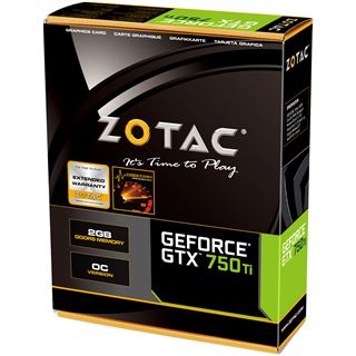 2GB ZOTAC GeForce GTX 750 Ti OC Aktiv PCIe 3.0 x16 (Retail)