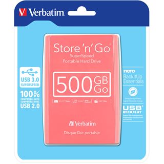 500GB Verbatim Store n Go 53170 2.5" (6.4cm) USB 3.0 pink