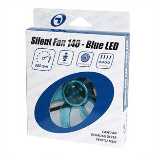 Cooltek Silent Fan 140 Blue 140x140x25mm 900 U/min 13.9 dB(A)