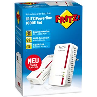 AVM FRITZ!Powerline 1000E 1200 MBit/s 1x LAN 10/100/1000 2er Pack