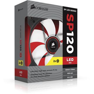 Corsair SP120 LED Red High Static Pressure Twin 120x120x25mm 1650