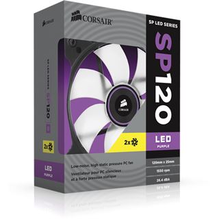 Corsair SP120 LED Purple High Static Pressure Twin 120x120x25mm 1650