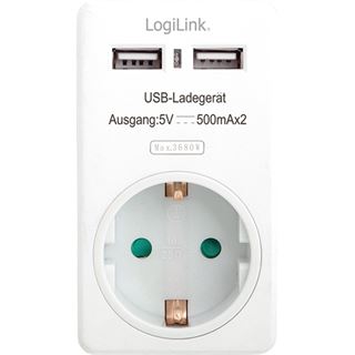 Logilink USB-Steckdosen Adapter, 2x USB