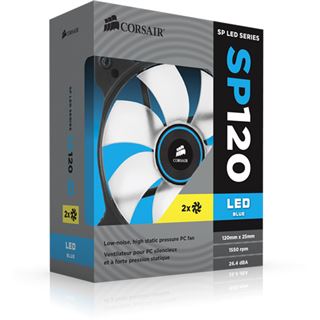 Corsair SP120 LED Blue High Static Pressure Twin 120x120x25mm 1650