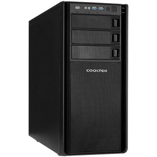 Cooltek Antiphon Airflow gedämmt Midi Tower ohne Netzteil schwarz