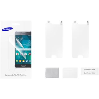 2 Samsung Schutzfolien, Reinigungstuch+ Spachtel für Galaxy Alpha