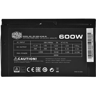 600 Watt Cooler Master B600 Non-Modular 80+