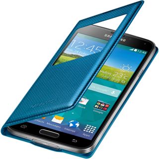 Samsung S-View Kunstleder Flip-Cover f&uuml;r Samsung Galaxy S5 blau