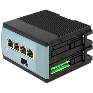 Delock Switch 4x GE + 1x SFP für Hutschiene