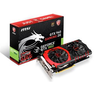 2GB MSI GeForce GTX 960 Gaming 2G Aktiv PCIe 3.0 x16 (Retail)