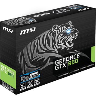 2GB MSI GeForce GTX 960 2GD5T OC Aktiv PCIe 3.0 x16 (Retail)