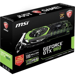 2GB MSI GeForce GTX 960 Gaming 100ME Aktiv PCIe 3.0 x16 (Retail)