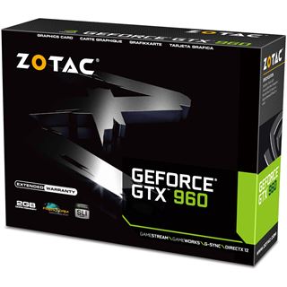 2GB ZOTAC GeForce GTX 960 Aktiv PCIe 3.0 x16 (Retail)