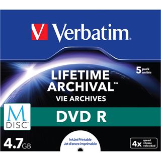 Verbatim M-DISC 4.7 GB bedruckbar 5er Jewelcase (43821)