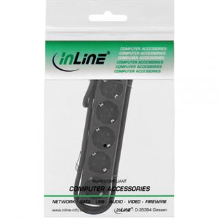 (€4,90*/1m) 1.50m InLine Steckdosenleiste Schwarz 5 (16451E)