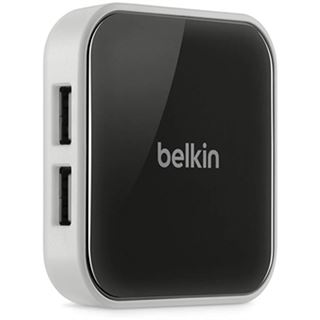Belkin USB 2.0 HUB, 1:4, SQUARED, Aktiv, Schwarz-Silber