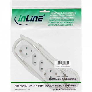 (&euro;1,71*/1m) 3.00m InLine Steckdosenleiste Wei&szlig; 4 (16443W)