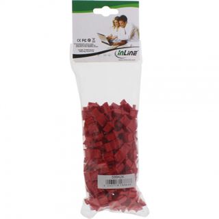InLine Staubschutz, für RJ45 Buchse, Farbe: rot, 100er Pack