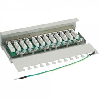 InLine Patchfeld Cat.6, 12-fach, Tisch-/Wandmontage, lichtgrau,