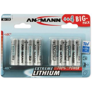 ANSMANN Extreme Lithium FR6 Lithium AA Mignon Batterie 1.5 V 8er Pack