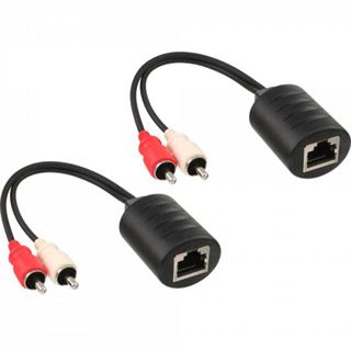 InLine Audio Audioadapter passiv 2x Cinch Stecker auf RJ45 Buchse