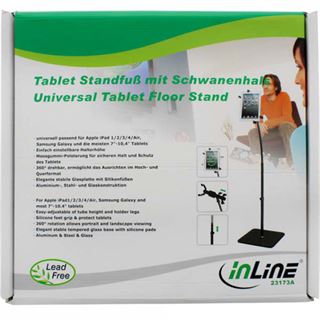 InLine iPad / Tablet Standfu&szlig; mit Schwanenhals, Aluminium /