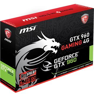 4GB MSI GeForce GTX 960 Gaming 4G Aktiv PCIe 3.0 x16 (Retail)