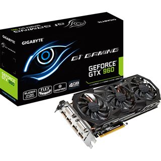 4GB Gigabyte GeForce GTX 960 Gaming G1 Aktiv PCIe 3.0 x16 (Retail)