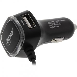 InLine USB KFZ Ladegerät Stromadapter, 12/24VDC zu 5V / 3.1A ,